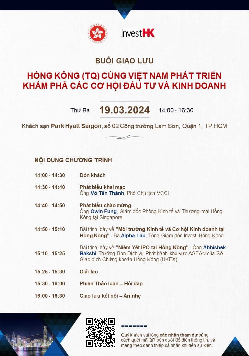 Hồng Kông cùng Việt Nam phát triển | 19.03.2024
