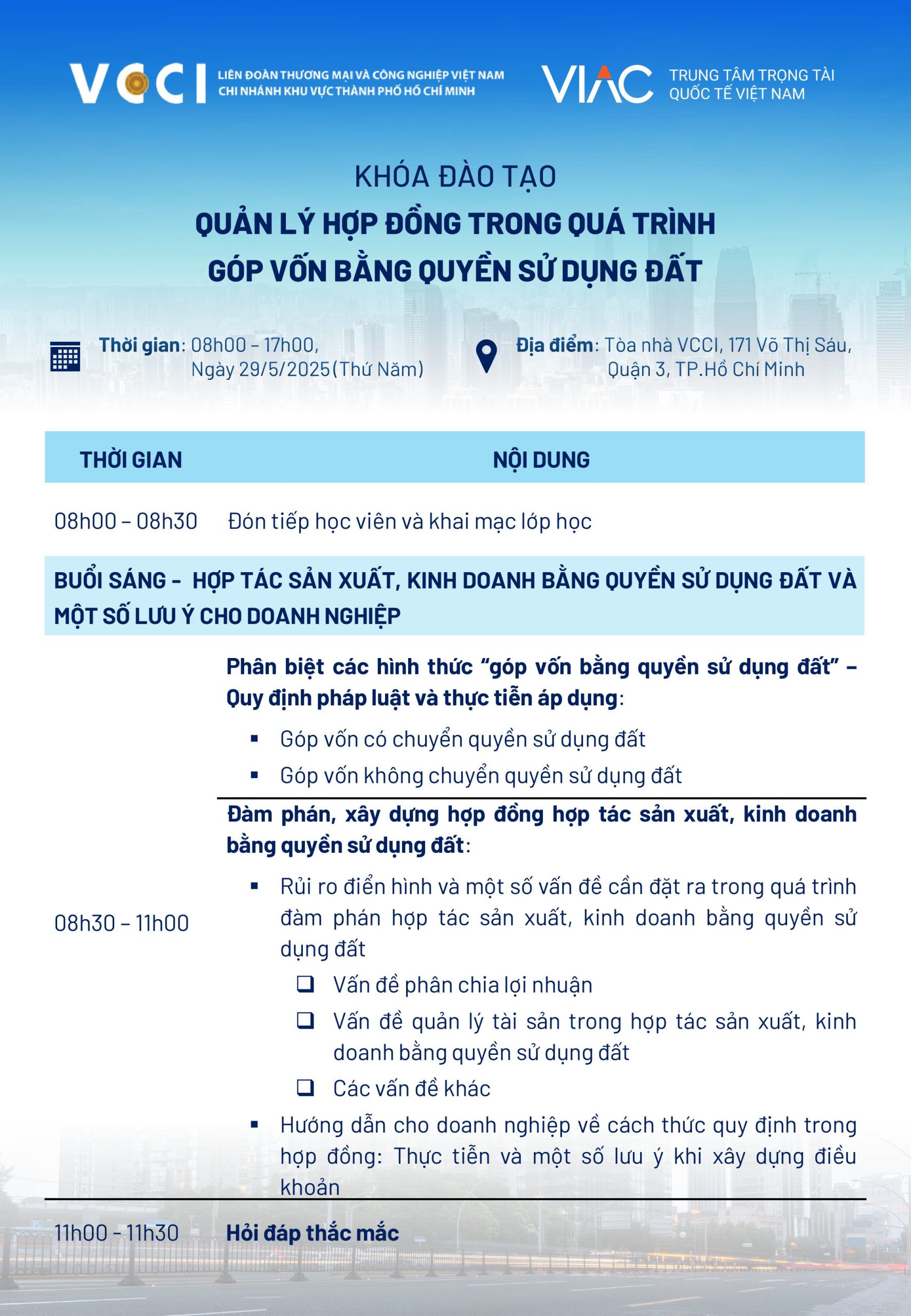 Quản lý hợp đồng trong quá trình góp vốn bằng quyền sử dụng đất
