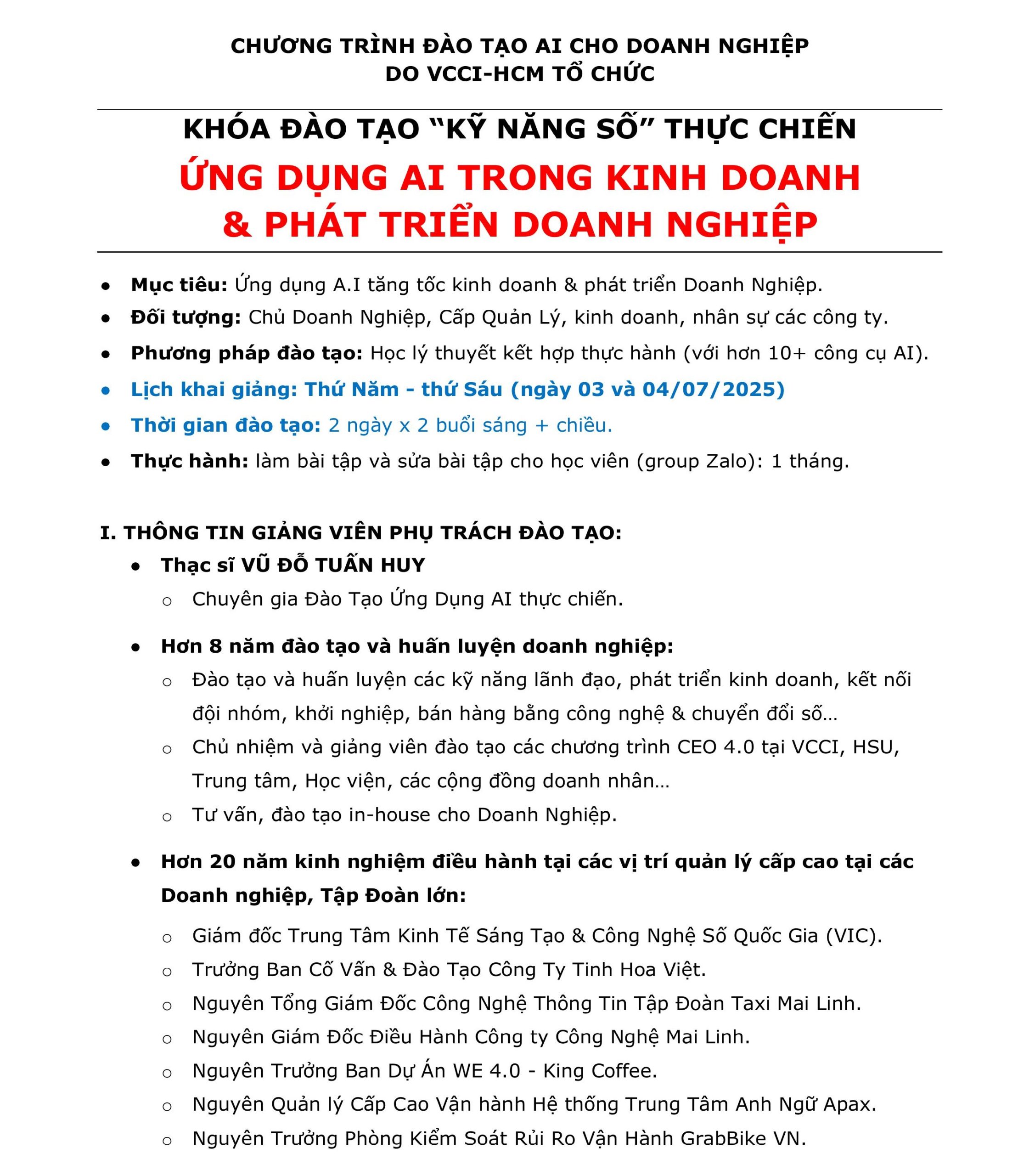 AI Thực chiến - Ứng dụng AI trong kinh doanh và phát triển doanh nghiệp