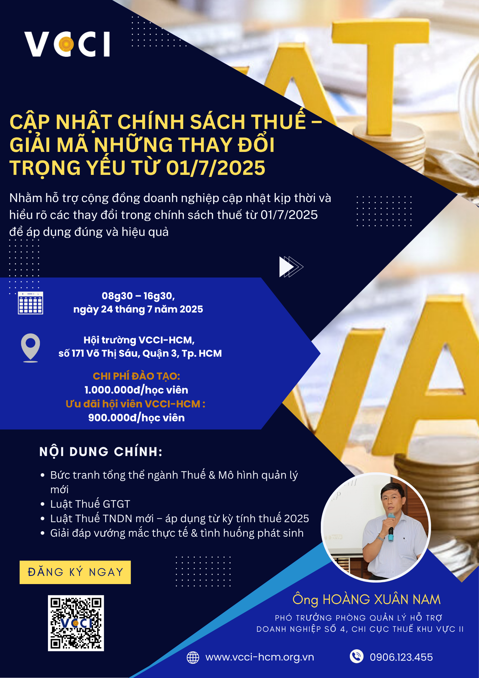 Khóa đào tạo: Cập nhật chính sách thuế – giải mã những thay đổi trọng yếu từ 01/7/2025
