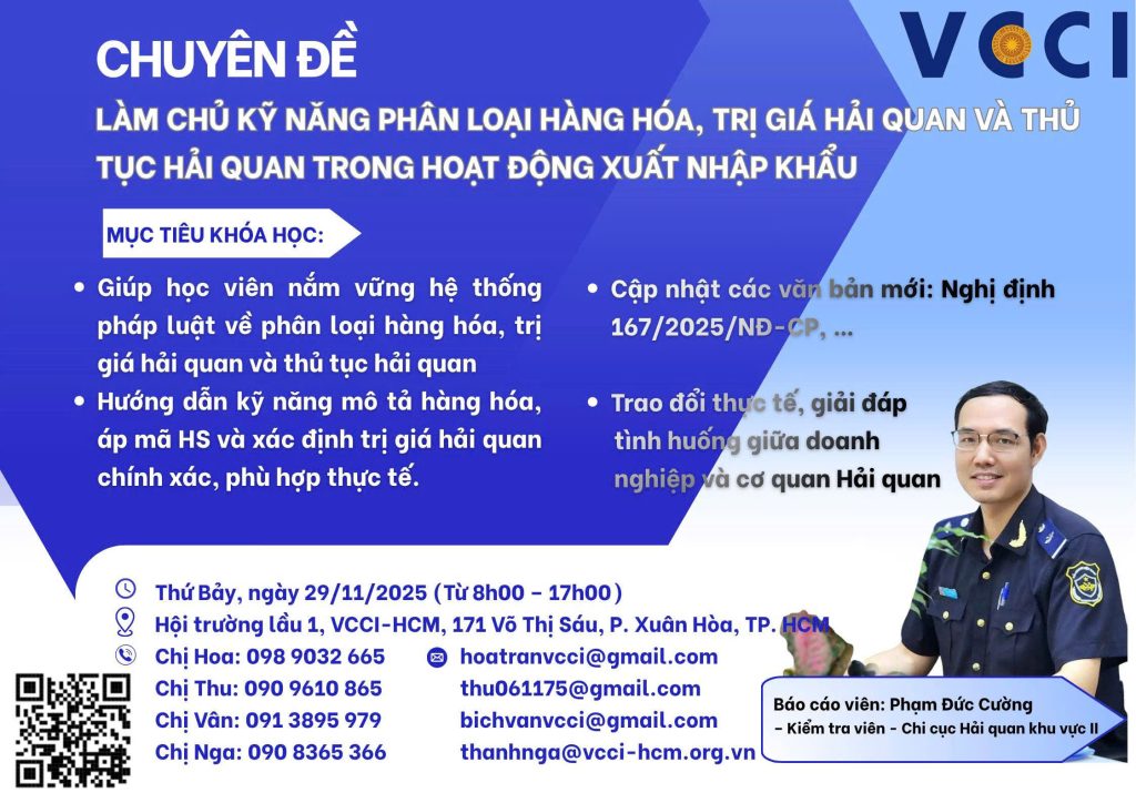 Khóa đào tạo: Làm chủ kỹ năng phân loại hàng hóa, trị giá hải quan và thủ tục hải quan trong hoạt động xuất nhập khẩu