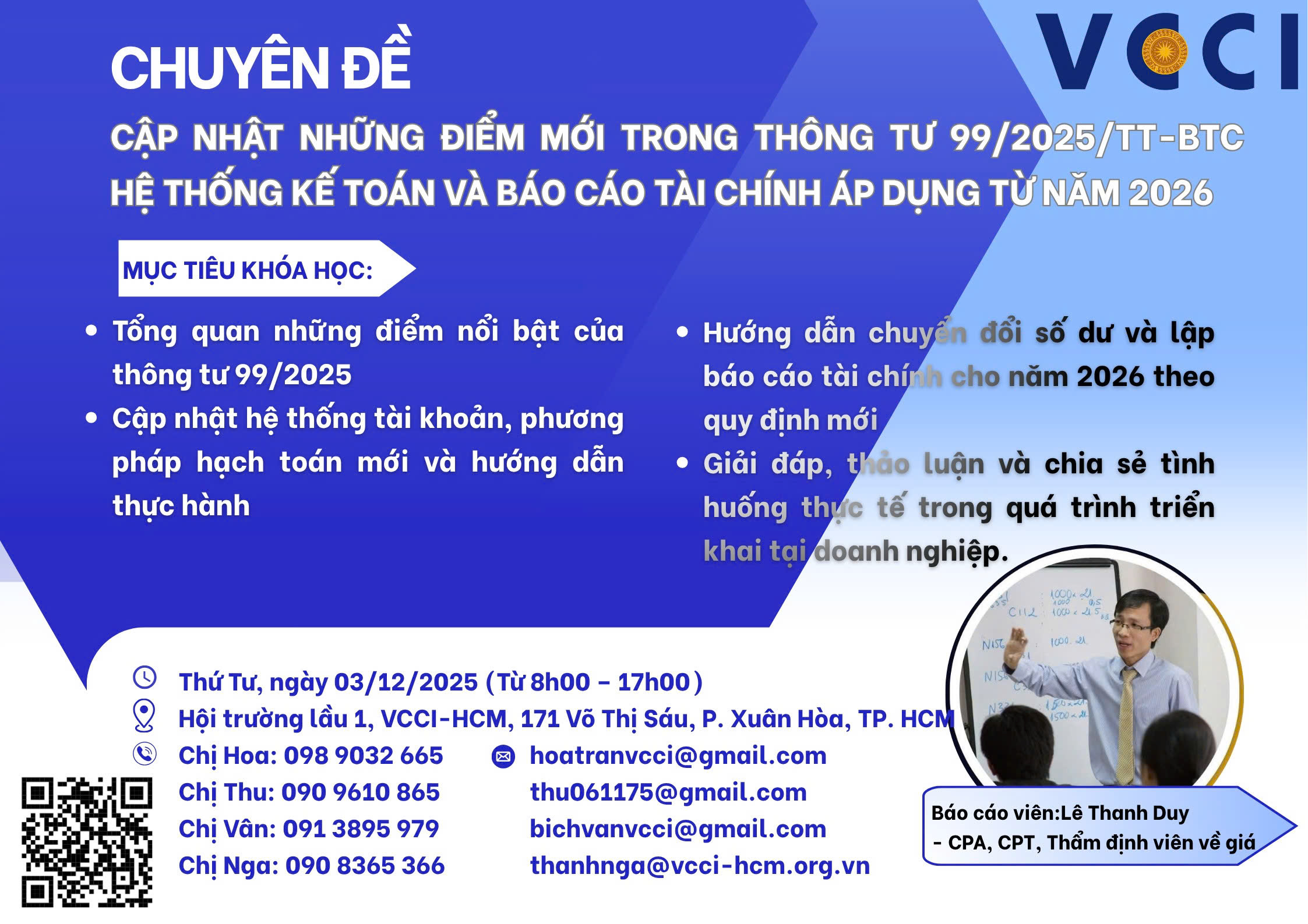 Khóa đào tạo: Thông tư số 99/2025/TT-BTC áp dụng 2026