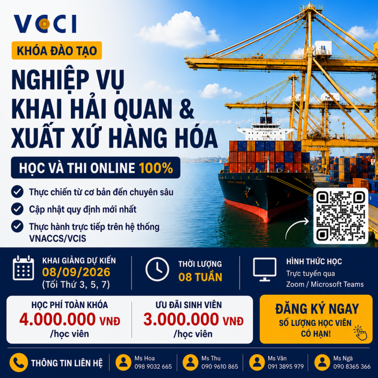 Khóa đào tạo: "Nghiệp vụ Hải quan và xuất xứ hàng hóa"